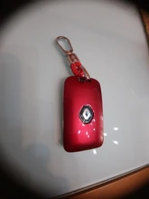 Cubierta de llave de coche para Renault, funda de llave rígida de imitación de fibra de carbono, cadena para Renault Kadjar Megane Koleos QM5 QM6 2013-18