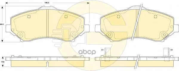 Колодки Тормозные Chrysler Voyager/Jeep Cherokee/Wrangler 07- Передние Girling 6146059 Girling арт. 6146059