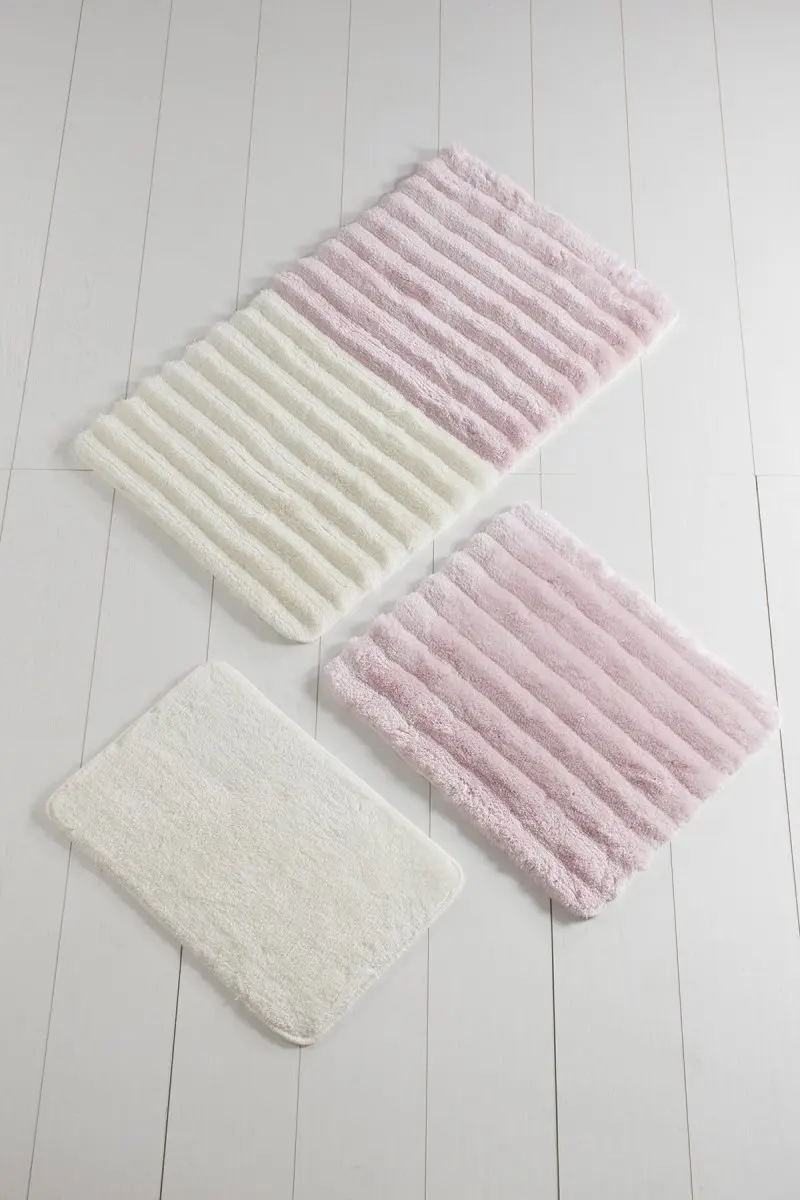 

Bath Mat-mats | Mat Bath Mats Non Slip Anti Mould Mats Soft Pink 3L Set 60X100 cm-50X60 Cm-40X60 Cm