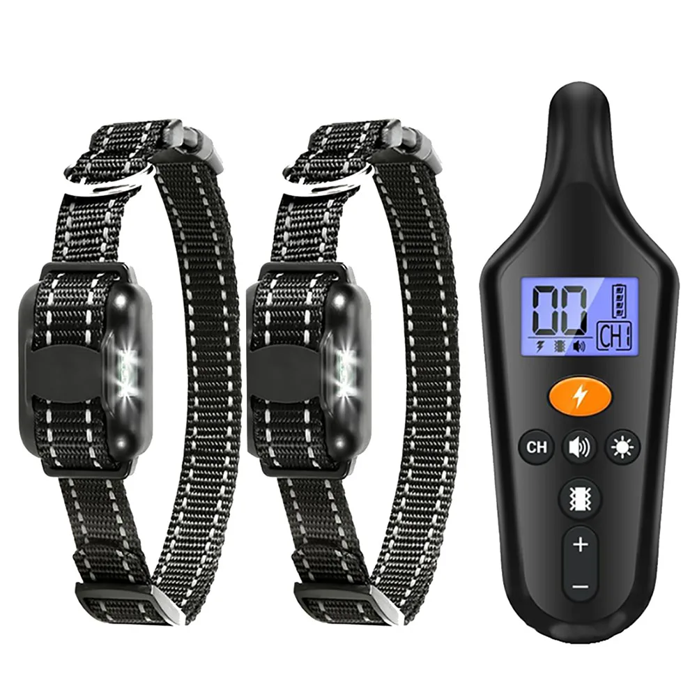 

​For 2 Dogs Nylon Rope Bark Stopper Charging Waterproof anti-Dog bark 800 Meters Long- Distance Remote Control Electric Shock Co