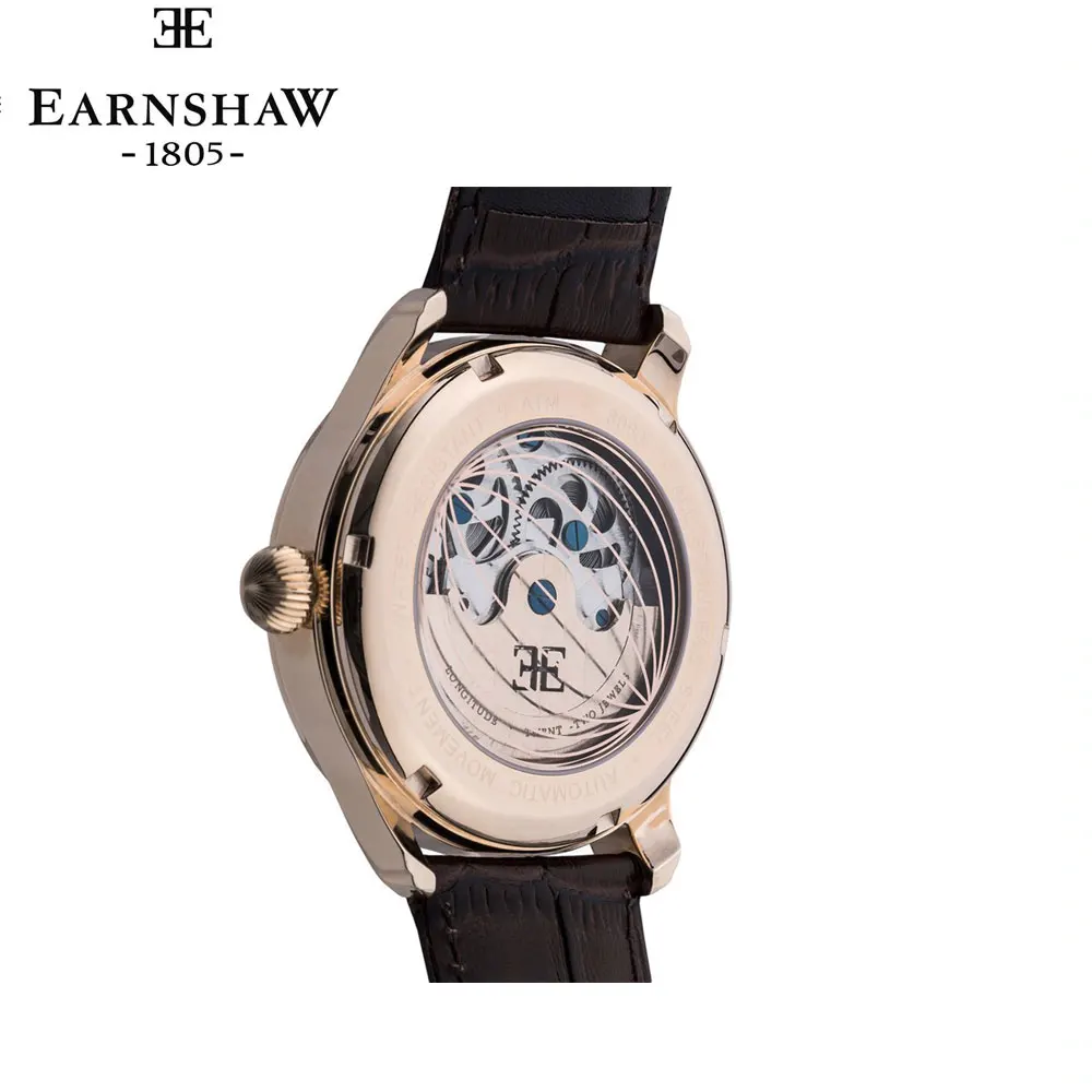 Наручные часы Earnshaw ES-8063-02 мужские механические с автоподзаводом на кожаном ремешке