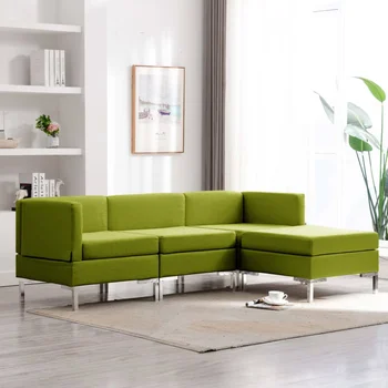 

4 pcs Green sofa fabric sofa Set
