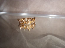 Anillo de compromiso con forma de corona hueca para mujer, sortija con carácter de Reina, con cuentas de cristal Vintage, para boda