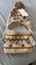 Sombrero de punto con pompones y bufanda de punto infinity para bebé, Niña y niño, 2021