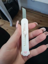MINKYS-Mini cuchillo de bolsillo con Gato Kawaii, utensilio de utilidad artística, caja Express, cortador de papel, hoja rellenable para envolver, papelería