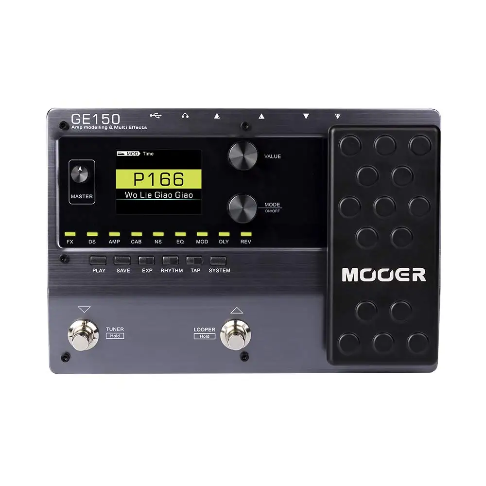 MOOER GE150 Digital Tube AMP Modelling Guitar Multi-Effects Pedal Processor 55 AMP Models 9 Effect Types Loop Recording (80S)