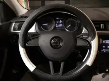 Cubiertas de volante de coche, accesorio Universal de cuero PU, antideslizante, para las cuatro estaciones, 37-38cm