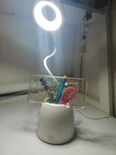 Pen-Holder Desk-Lamp Book Read-Light Dimming Bedside Home-Decor Pink Eye-Protect Touch