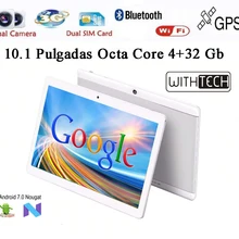 10,1 планшет WITHTECH, 3g, Восьмиядерный, 4 Гб ОЗУ, две sim-карты с чехлом в подарок