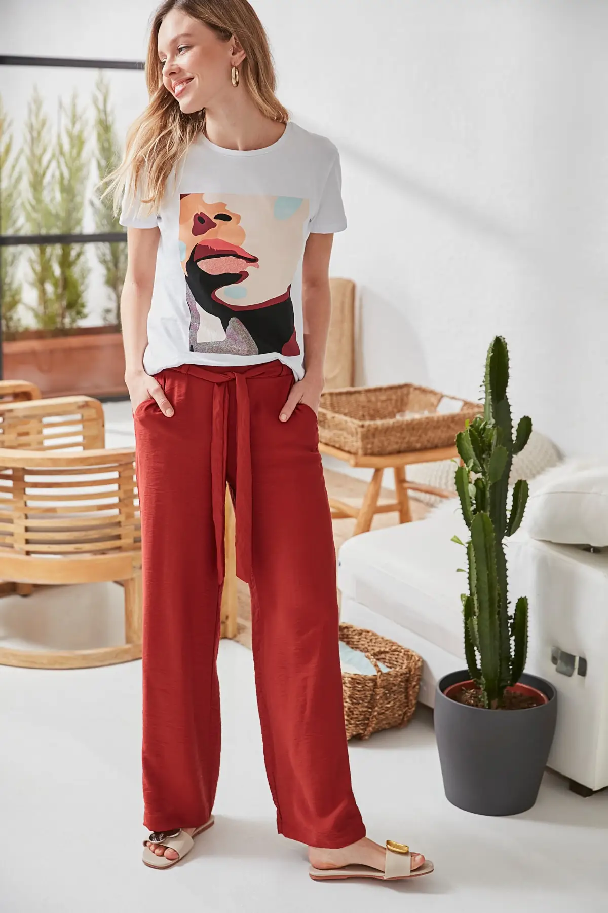 Брюки с поясом TWOSS20PL0330|Брюки |