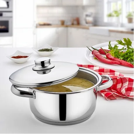 

Stainless Steel 20cm High Quality Pot Saucepan Stewpot with Lid Made in Turkey