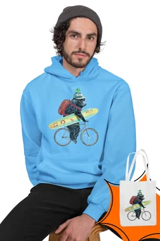 

Angemiel Wear Sörfe On Outgoing Bear Blue Men 'S Hooded Sweatshirt Bags Kombin
