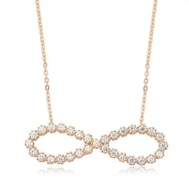 KUTAYDAN 925 Sterling Silver Rose Infinity Ladies Necklace