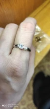 Anillo de compromiso de piedras redondas y pequeñas para mujer, sortija de boda de cristal Plata de Ley 925 auténtica