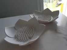 Soap-Box Sponge-Holder Bathroom-Soap Kitchen Silicone Petal-Shape with Anti-Slip Flower