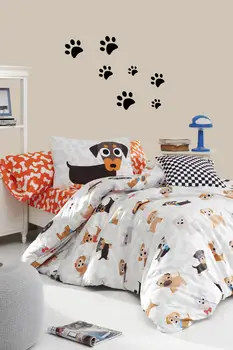 

Enlora 100 Natural Cotton Duvet Cover Set Single Personality Canis Beige