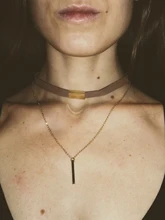 XIYANIKE-gargantilla de terciopelo negro para mujer, collar con cadena dorada, gargantilla de barra para mujer, collar para mujer, Gargantilla ras du cou N664