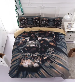 

Fanaijia 3pcs skull Bedding Set King size Bohemian skull Print Duvet Cover set with pillowcase AU Queen Bed best gift bedline