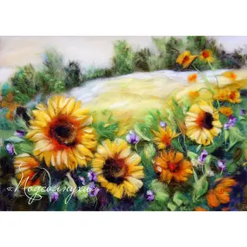 

Set for felting (painting color wool) 'подсолнухи' 21x29,7 cm (A4)
