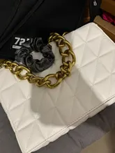 Bandoleras acolchadas con cadena gruesa para mujer, bolsos de mano acolchados, de marca, 2020