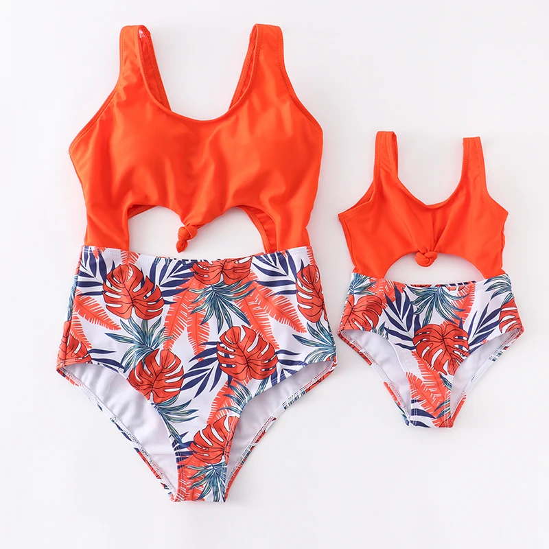 Girlymax Summer Baby Girls Children Clothes Mommy & Me Flamingo Floral Palm Print Swimsuit Bikini Boutique Set Kids Clothing family clothes Family Matching Outfits