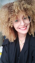Pelucas Afro rizadas de pelo corto con flequillo para mujeres negras, cabello sintético africano sin pegamento, Cosplay, Lizzy de alta temperatura