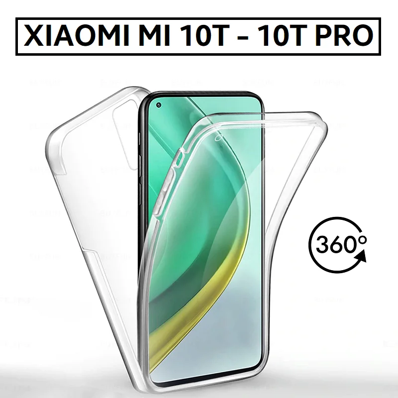 Для XIAOMI MI 10 T PRO 5G полный корпус 360 прозрачный силиконовый Передний + задний Тонкий