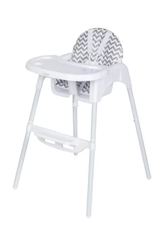 

PLASTIMYR, white TOP highchair with cover, baby highchair, eating highchair, baby chair, padding, ZIGZAG print, footrest