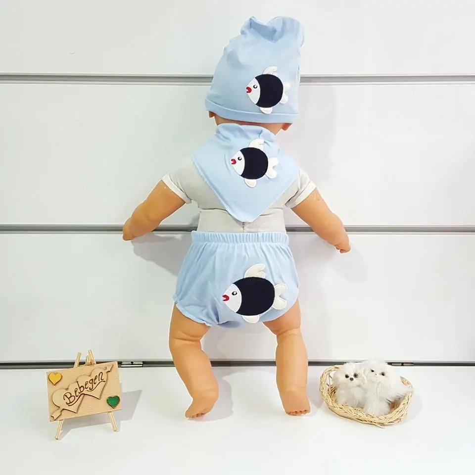 

Lux Cute Fish 3 PCs Baby Set Blue