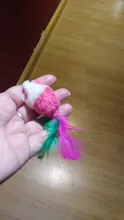 pawstrip Soft Fleece False Mouse Cat Toys Colorful Feather Funny Playing Toys For Cats