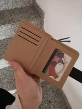 Cartera de moda para mujer, billetera corta, bolso de mano con huecos, monedero de cuero PU, tarjetero