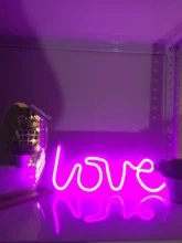Sign-Lamp Battery-Box Nightlight Led-Neon-Lights Christmas Wedding Double-Powered Love-Shape