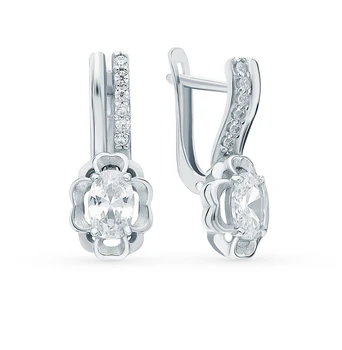 

Silver earrings with cubic zirconia sunlight sample 925