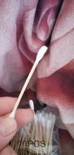 100 unids/bolsa de doble cabeza desechable de algodón de maquillaje hisopo de algodón suave brotes médicos palos de madera nariz y orejas Herramientas de limpieza Cotonete