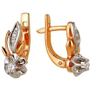 

Master brilliant earrings flowers with 8 diamonds in red gold