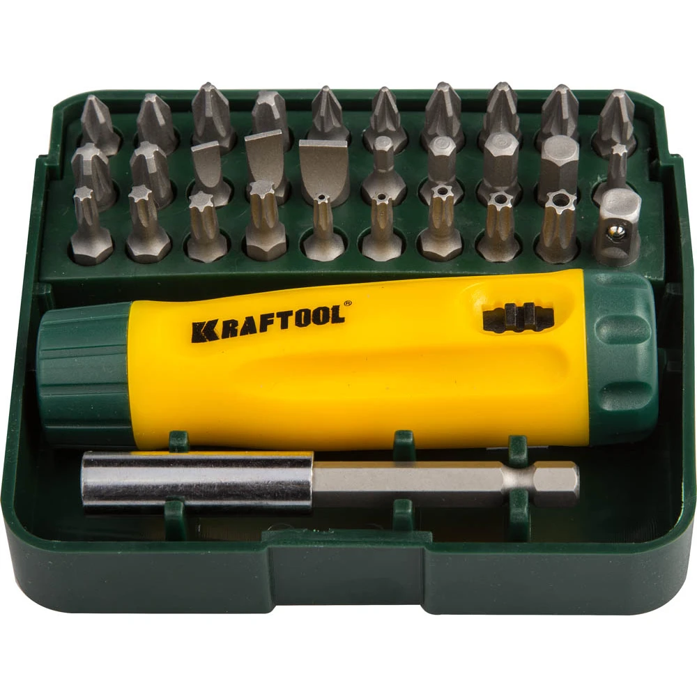 Отвертка реверсивная KRAFTOOL 32 шт., 26142-H32