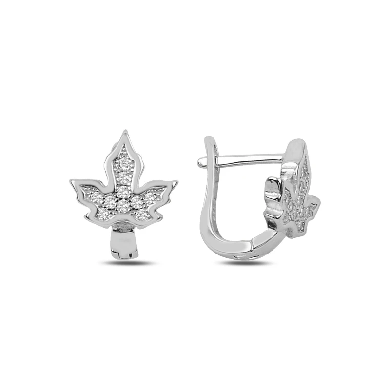 

Armagano Zircon Cubic Zirconia Sycamore Leaf J Earrings