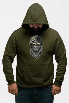 

Angemiel Wear Soldier Monkey Green Men 'S Hooded Sweatshirt