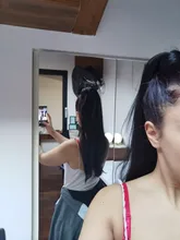 HAIRRO-coleta larga y Lisa para cola de caballo, horquillas, extensión de cabello sintético