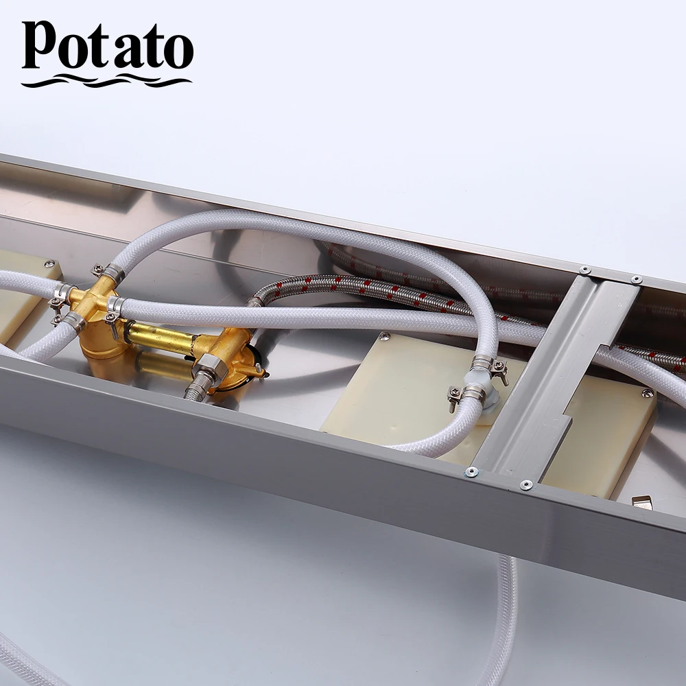 Potato Смеситель для душа водопад дождь панель ванной в стене Душевая система с спа