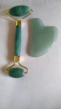 Rodillo de cuarzo rosa natural para masaje facial, rodillo para masaje facial con piedra de jade natural, adelgazante, eliminación de arrugas en cara y barbilla, herramienta para el cuidado de la belleza