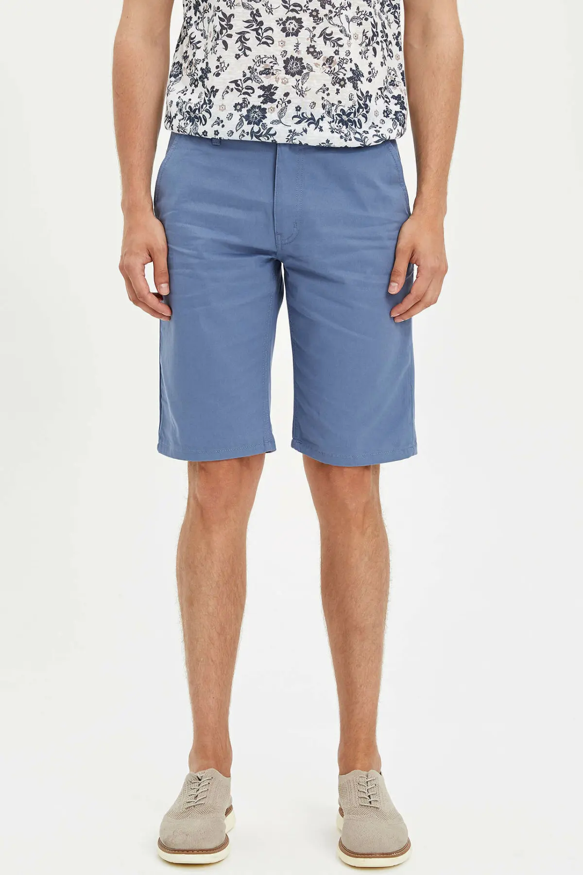 

DeFacto Man Summer Blue Shorts Men Solid Color Short Bottoms Male Casual Shorts Men Bermuda Bottoms-K3993AZ19SM