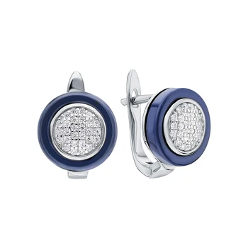 

Silver earrings with ceramics and cubic zirconia sunlight sample 925