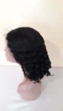 Pelucas de cabello humano de ondas profundas, cabello Remy brasileño con cierre de encaje, rizado, Bob, corto, 100%, 13x4