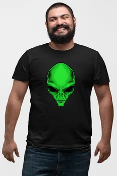 

Angemiel Wear Green Alien Black Men 'S Cotton Big Size T-Shirt