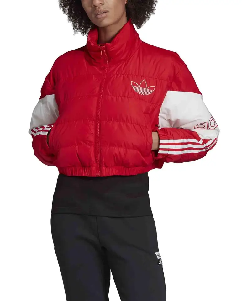 red adidas puffer jacket