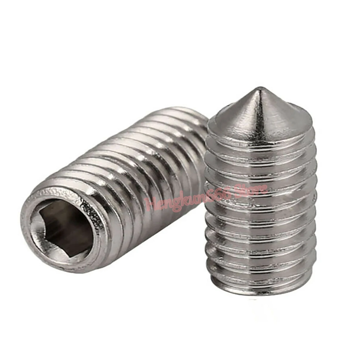 304 Stainless Steel M3 M4 M5 M6 M8 M10 M12 Grub Screws Cone Point Allen Hex  Socket Set No Head Headless Screw DIN 914