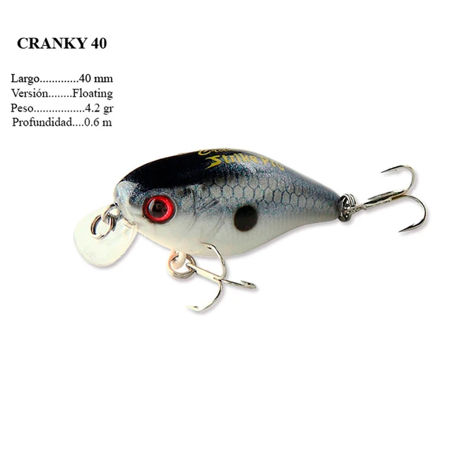 Strikepro, Crankybaits, 40 mm hard fishing lure, Black Bass fishing,  predator variety fishing. With Rattle.