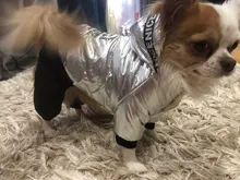 Jumpsuit Pet-Costumes Cotton-Padded Silver-Color Dogs Waterproof Winter Fashion for Hoodie