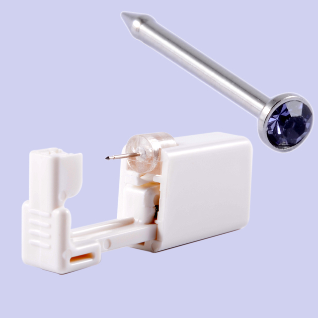 Safe Sterile Piercing Unit For Nose Studs Piercing Gun Piercer Tool with Replacement Nose Stud Body Piercing Jewelry